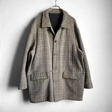 80s90s Nino Cerruti 울 미들 하프 코트 격자