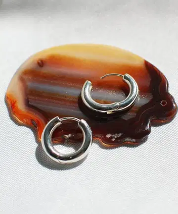 TEN. 실버 925 인터포즈 귀걸이 실버 후프 귀걸이