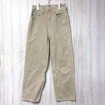 지유 배기진 28인치 [M 상당] 베이지 라이트 카키 루즈핏