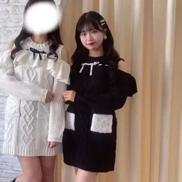 evelyn 퍼 포켓 오프숄더 OP