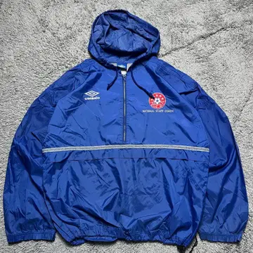 90s UMBRO 아노락 후드티 축구 자수 디자인 블루