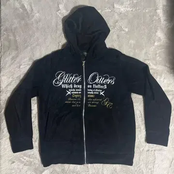 헤이세이 갸루 벨로아 지퍼 후드티