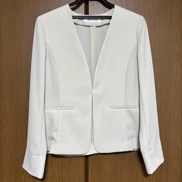 화이트 노카라 자켓 L