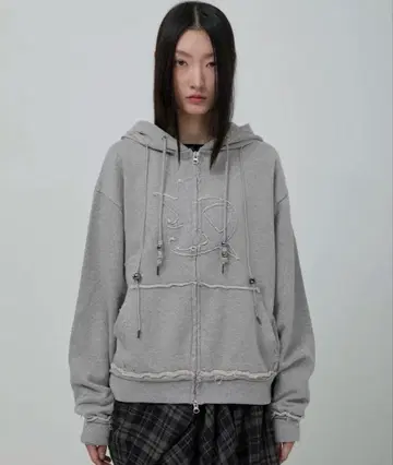 가격 인하! FLAREUP Layered Zip Hoodie Gray
