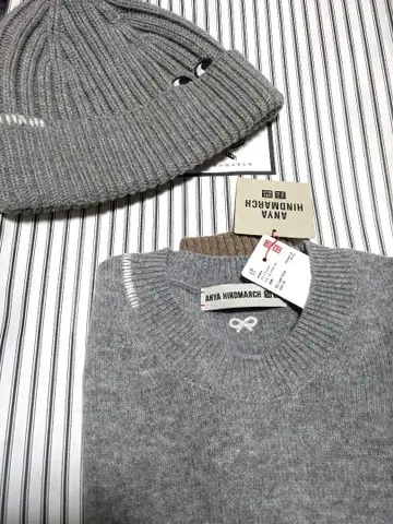 새상품 M 아냐 힌드마치 유니클로 UNIQLO 스웨터 니트 모자
