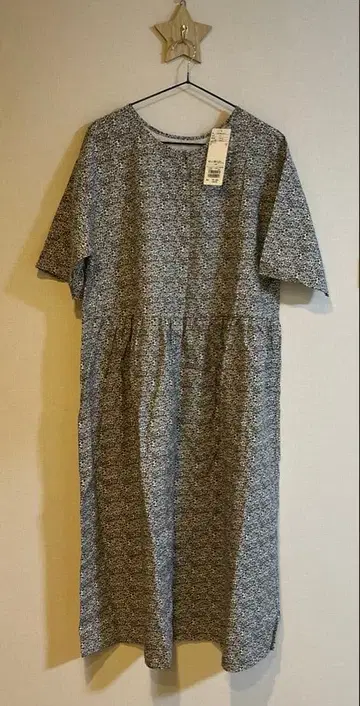 택 포함 새상품! 린넨 혼방 패턴 모듬 전후 2WAY 원피스