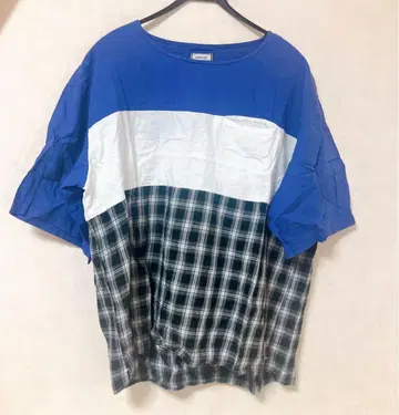 [ 단기 판매 ] 키류 센토 착용 티셔츠 블루 체크