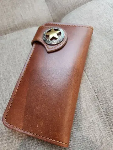 바이커즈 지갑 천연 가죽 소가죽 브라운 이글 브라운 지갑 가죽