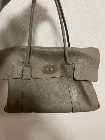 [ 천연 가죽 / 미사용 새상품 ] 그레이 가죽 토트백 중형