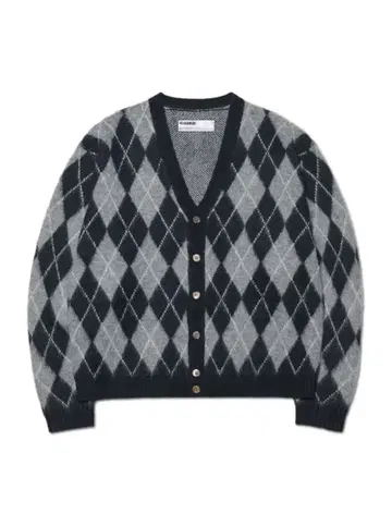 [ NOMANUAL ] ARGYLE HAIRY CARDIGAN L 그레이