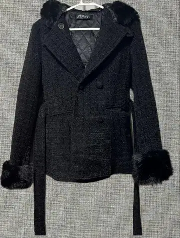 And Wang 블랙 트위드 자켓