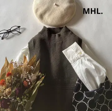 a1454* MHL. 보틀넥 절개 울 니트 베스트