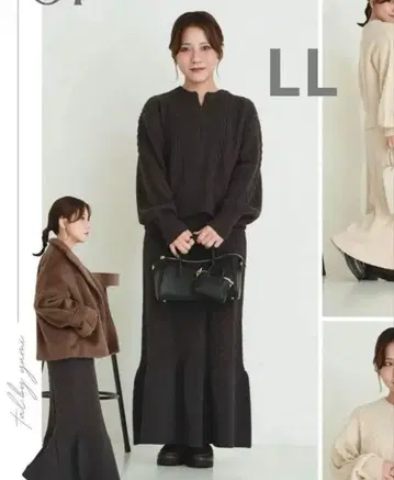 시마무라 tal yumi 케이블 니트 셋업 그레이 LL