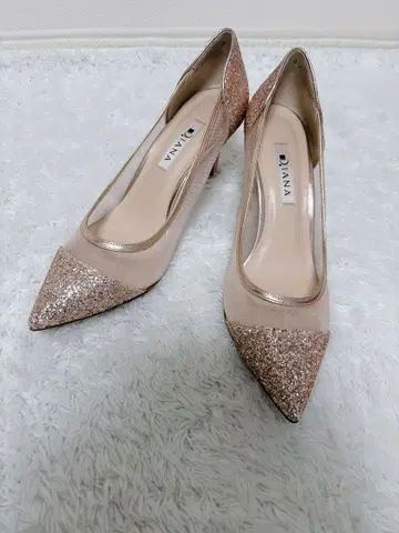 새상품급 다이애나 DIANA 펌프스 글리터 라메 핑크 24.5