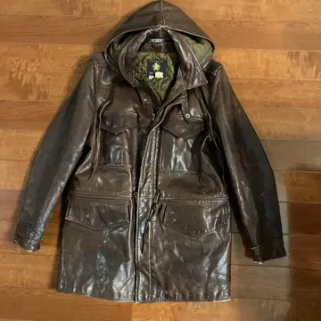 80's 골든 베어 M51 type 가죽 코트 백드롭 별주 42