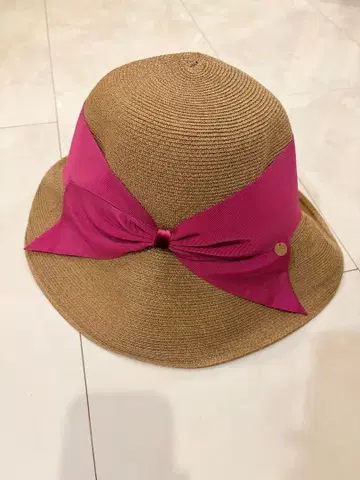 아테나 뉴욕 핑크 리본 밀짚모자