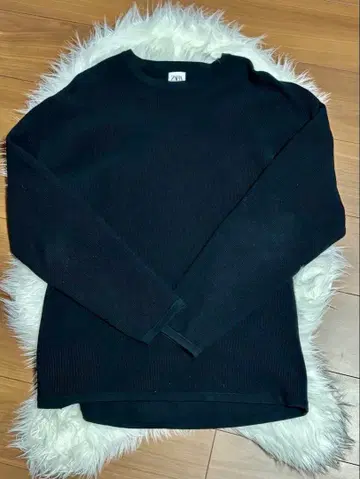 ZARA 블랙 리브 맨투맨 XL