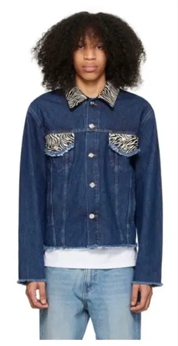 BLUEMARBLE Zebra Detailing Denim Jacket