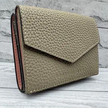 [ 새상품급 ] 보나벤츄라 3단 폴더형 지갑 스몰 지갑 바이컬러 가죽