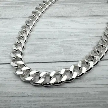 [ 새상품급 ] 중후 실버 키헤이 체인 목걸이 925