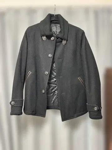 BEAMS 블랙 피 코트 M