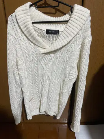DOWBL 케이블 니트 스웨터 44 화이트