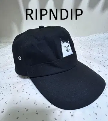 RIPNDIP 블랙 캡 햇 / 중앙에 고양이