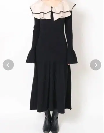 dazzlin 레이어드 파이핑 니트 원피스