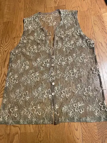 브라운 꽃무늬 고급 레이스 베스트