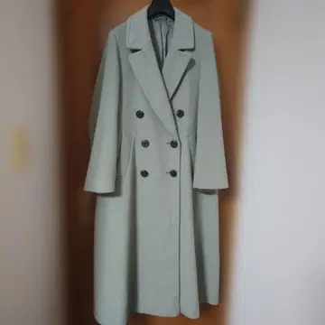 코코딜 라이트 그린 백 플레어 롱 코트 사이즈 2