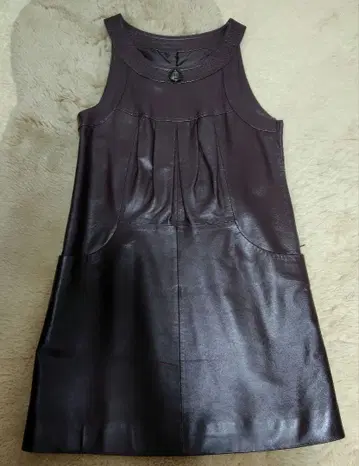 고급 가죽 양가죽 원피스 천연