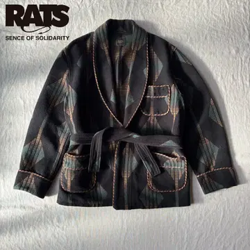 RATS 랏츠 인디언 로브 네이티브 무늬 가운 일본제 L