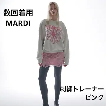 Mardi 꽃무늬 프린트 오버 사이즈 맨투맨