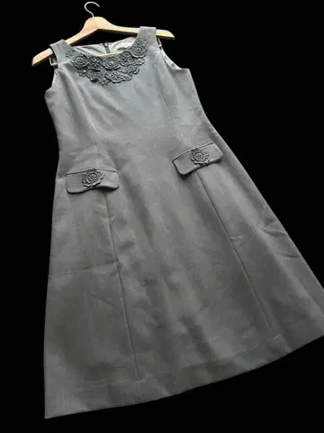 슈퍼 뷰티 42/L 슬리브리스 원피스 그레이 계열 비쥬 펄