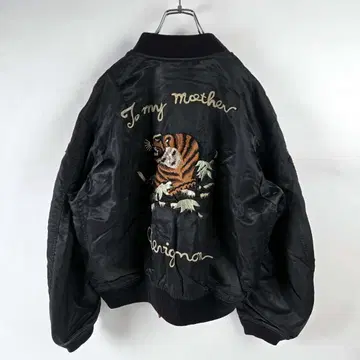 90's 셰비뇽 MA-1 플라이트 자켓 호랑이 자수 수베니어 L 빈티지