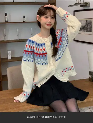 노르딕 무늬 니트 스웨터