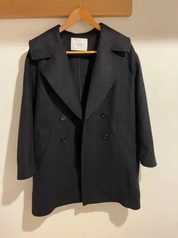 울 혼방 피코트 블랙 사이즈 38