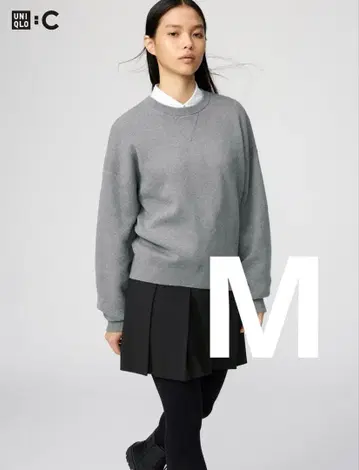 [ 인기 ] UNIQLOC 스무스 코튼 크루넥 스웨터 그레이 M