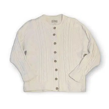 화이트 케이블 니트 가디건 엘엘빈 woman's M 사이즈