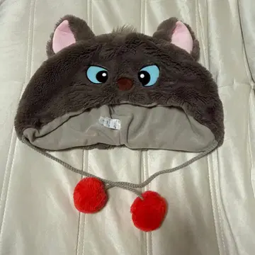 고양이 귀도리 모자 빨간색 폼폼 포함