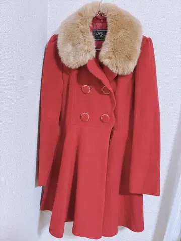 CECI McBEE 빨간색 더블 브레스트 롱 코트