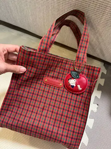 familiar 체크 무늬 토트백