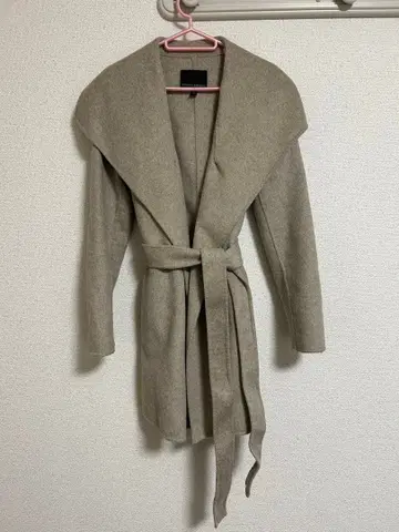 바나나리퍼블릭 베이지 울 혼방 롱 코트