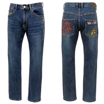 까스텔바작 톰과 제리 자수 데님 팬츠