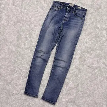 스키니 데님 데미지 가공 23인치 스트레치 캐주얼 깔끔함