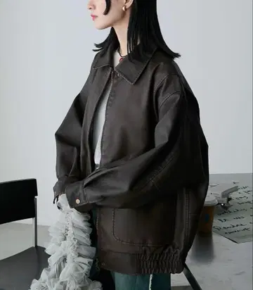 forksy. 빈티지라이크 더블 지퍼 빅 블루종