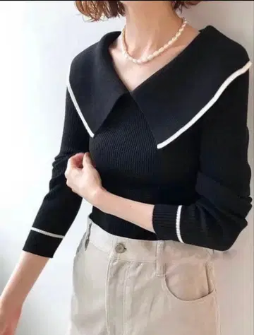 IENA 이에나 파인 울 숄카라 리브 풀오버