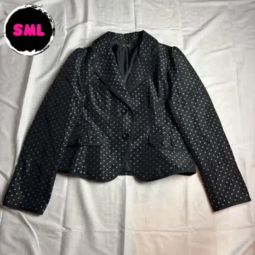 구제 의류 자켓 도트 겉옷 테로감 카라 부착 숏 기장