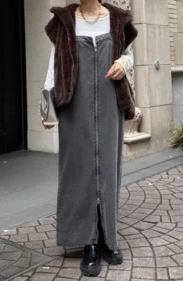 리오셀 데님 점프스커트