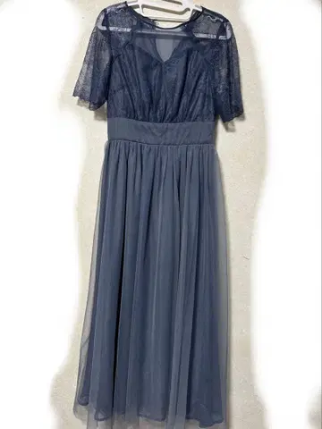 다크 블루 A라인 드레스 반팔 V넥 MERCURYDUO S